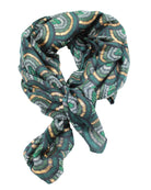 Vegas Geometric Print with Metallic Detailing Scarf & Wrap Green Multicolor Peacock Patterned Scarf - Shebobo
