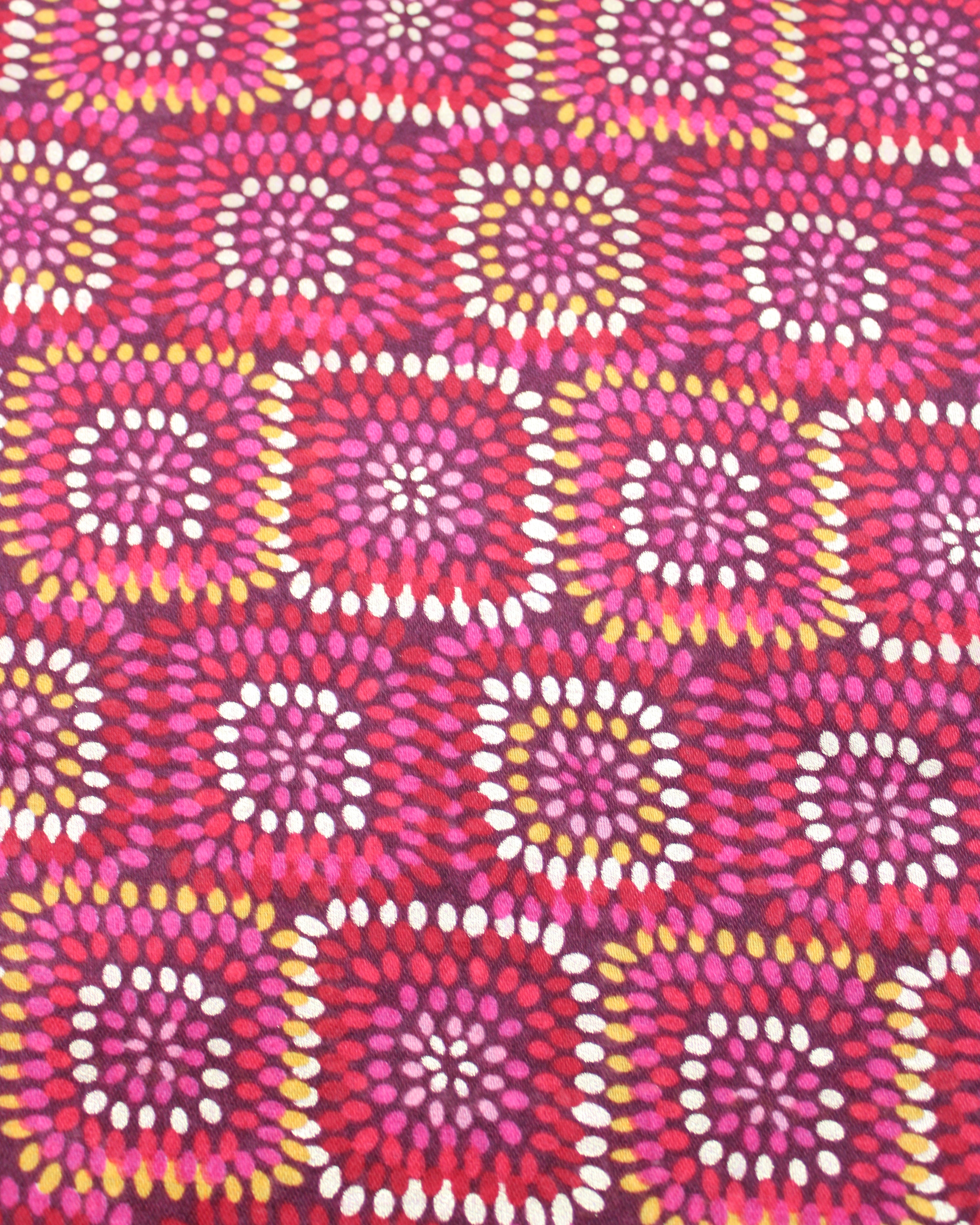 Detail view of print Vegas Geometric Print with Metallic Detailing Scarf & Wrap Red Multicolor Square Patterned Scarf - Shebobo