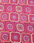 Detail view of print Vegas Geometric Print with Metallic Detailing Scarf & Wrap Red Multicolor Square Patterned Scarf - Shebobo