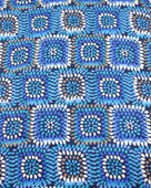 Detail view of pattern Vegas Geometric Print with Metallic Detailing Scarf & Wrap Blue Multicolor Square Patterned Scarf - Shebobo