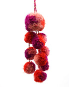 Waterfall Pompom Pink Multicolor Multiple Raffia Poufs Charm handmade bag embellishment or decor coral, pink, orchid purple straw ornamentation - Shebobo