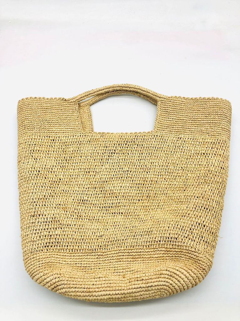 ConCon Crochet Straw Basket Natural Raffia Straw Woven Handbag - Shebobo