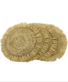 Set of 4 Imani natural raffia handmade crochet coasters table protection boho home decor table setting - Shebobo